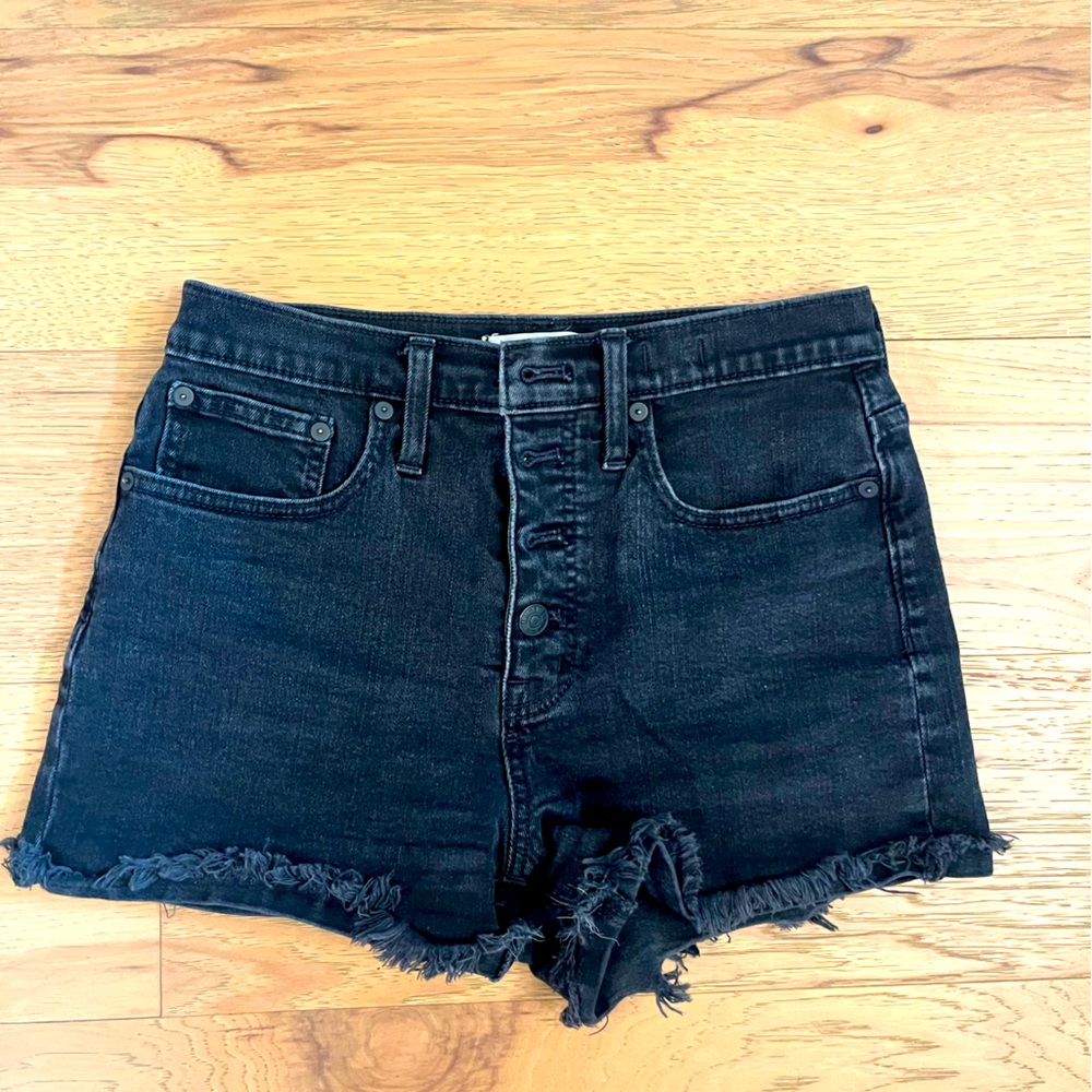Madewell black denim shorts